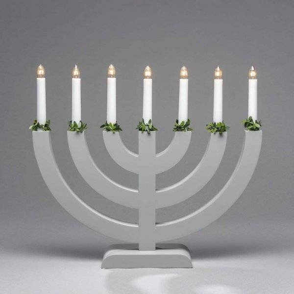 Silvia Adventsljusstake 7L 38cm Grå