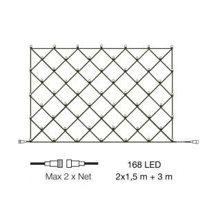 Ljusnät 2x1,5m LED, Lightson Plug & Play