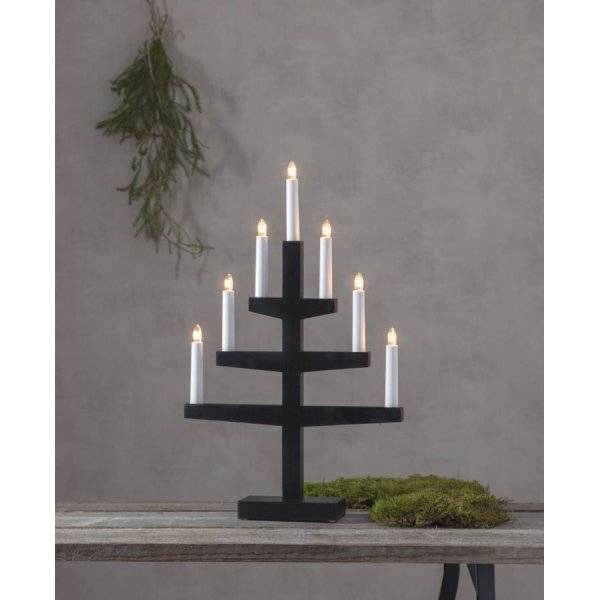 Trapp Adventsljusstake Svart 54cm