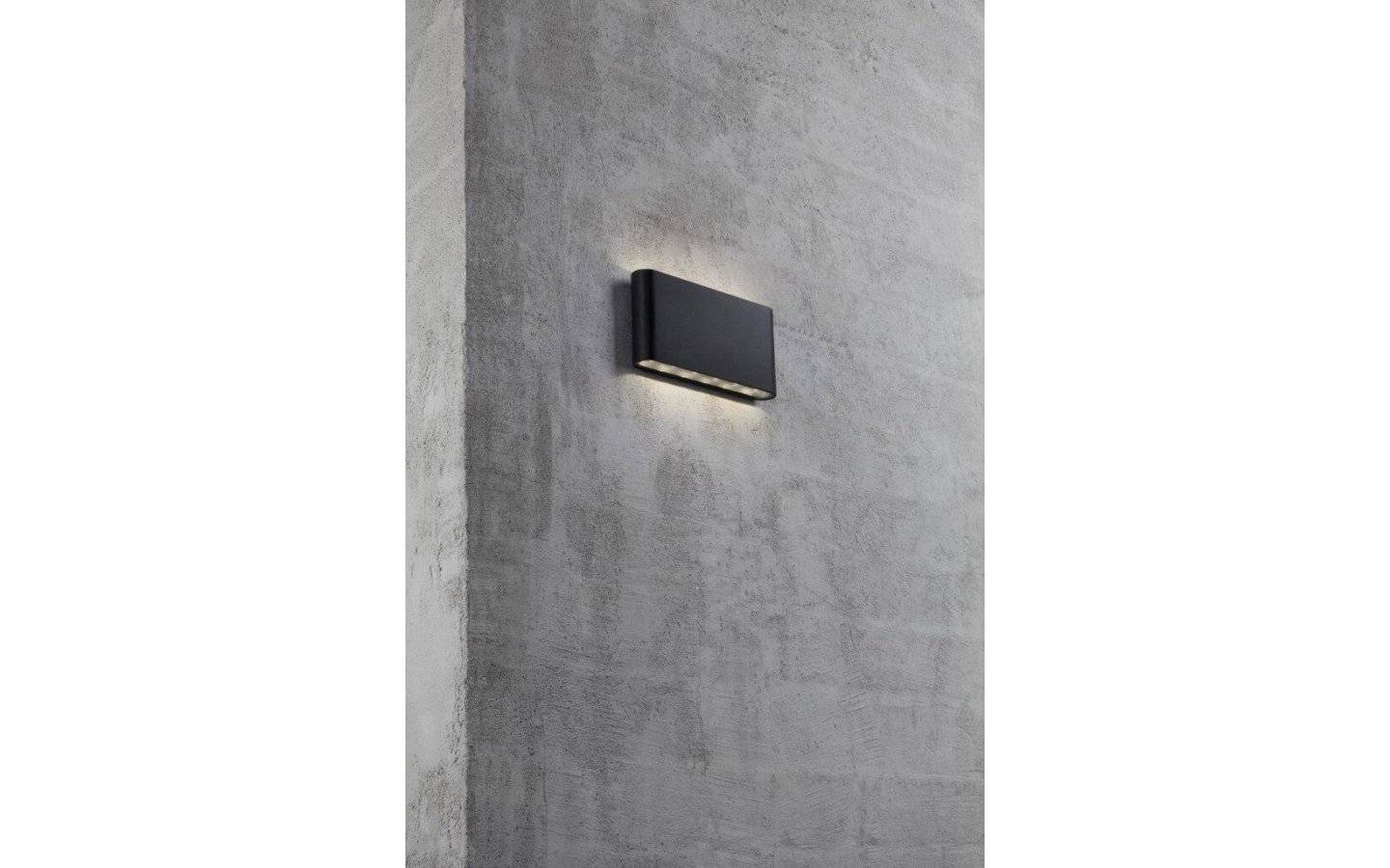 Kinver Vägglampa 18cm LED 3000K 570lm 2x6W IP54 Svart