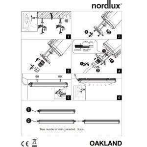 Oakland LED-Armatur 155cm 4000K 5600lm 60W IP65