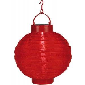 Festival Solcellslampa Risboll LED 20cm Röd
