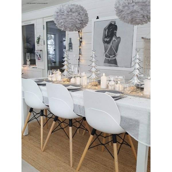 LED Blockljus Flamme i Vax med Timer 17cm Vit