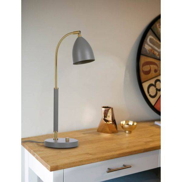 Deluxe Bordslampa Grå/Mässing