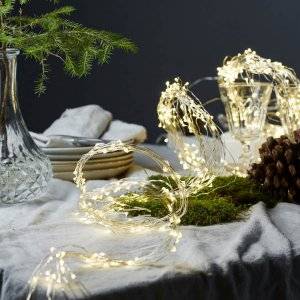 Batteridriven Dew Drop Metallslinga Bundle 80L Varmvit