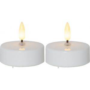 LED Värmeljus 2-pack Flamme Vit