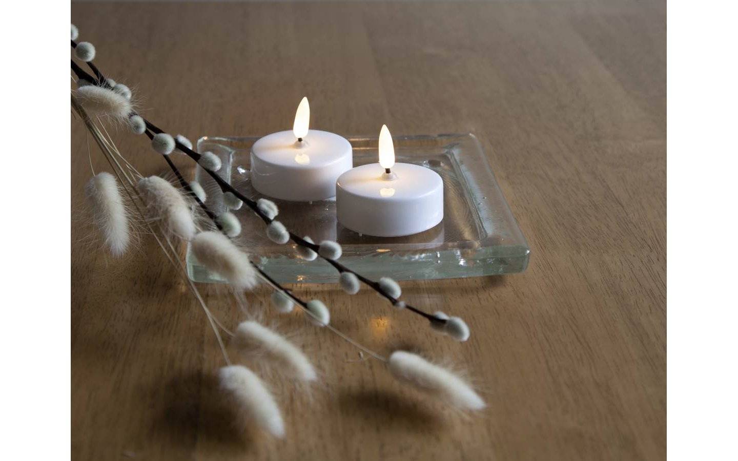 LED Värmeljus 2-pack Flamme Vit