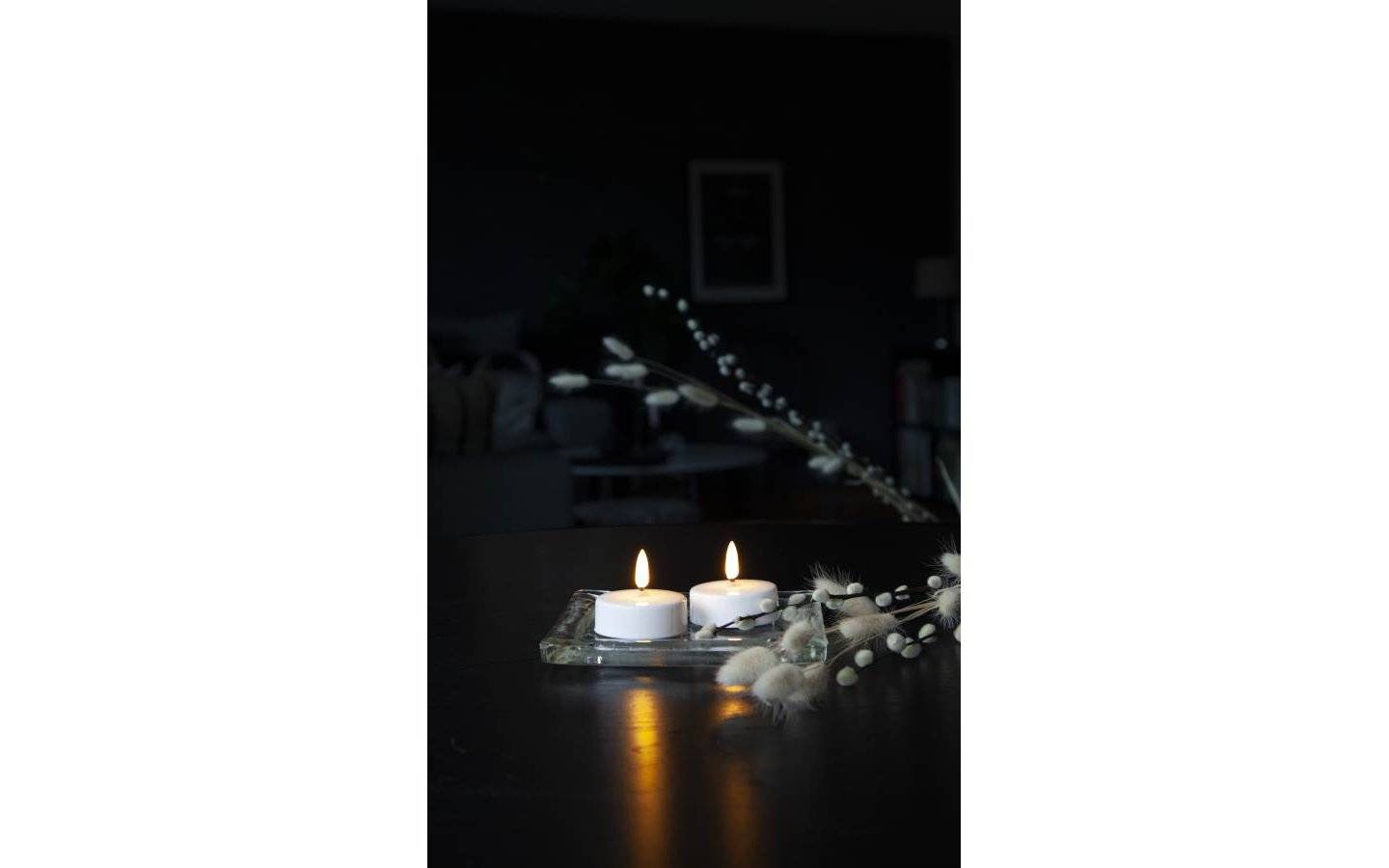 LED Värmeljus 2-pack Flamme Vit