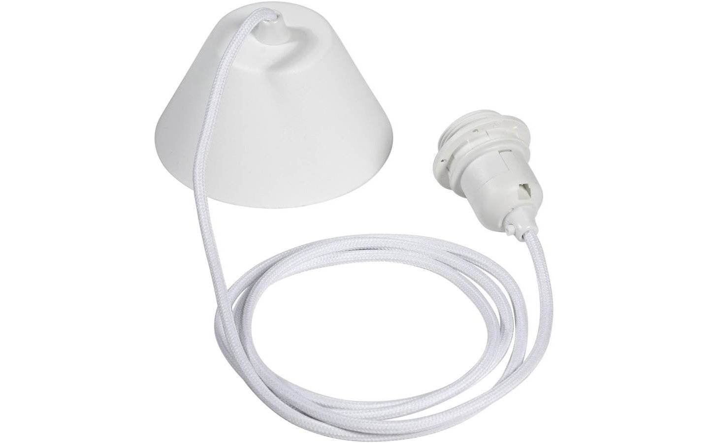 Takupphänge E27 med textilsladd 2,1m Vit