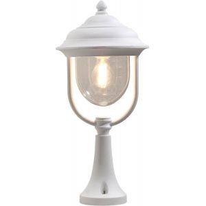 Parma grindstolpslykta E27 vit ink stolpe