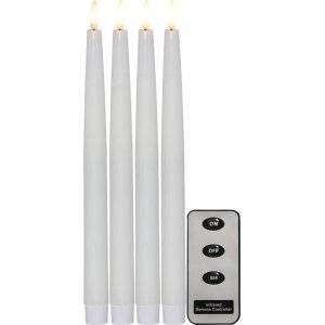 Flamme Batteridrivna Antikljus 29 cm, 4-Pack m Fjärrkontroll