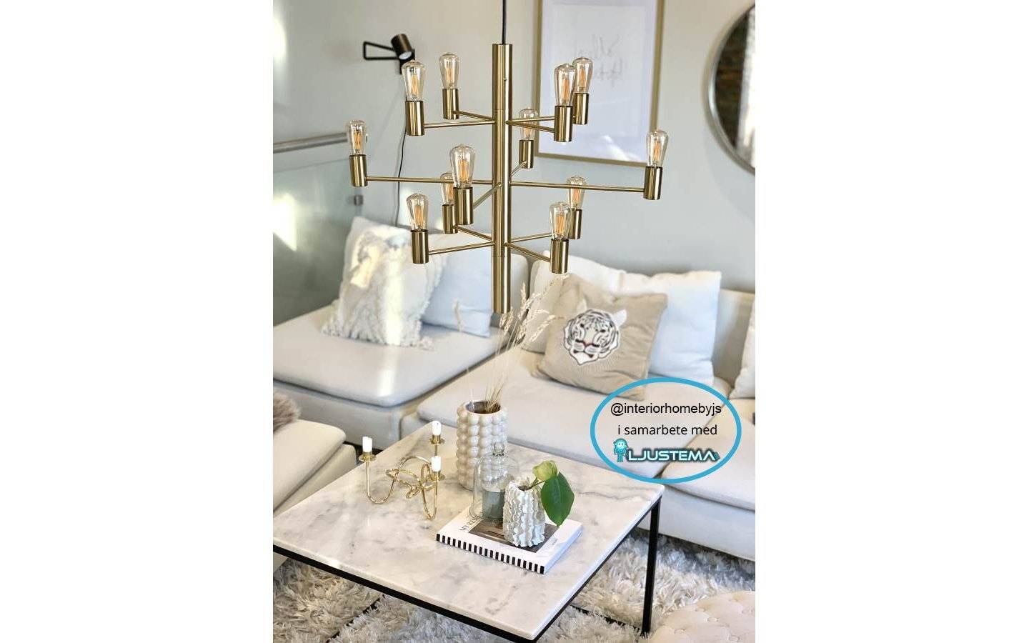 Manola 12L Takkrona Satin Mässing Matt