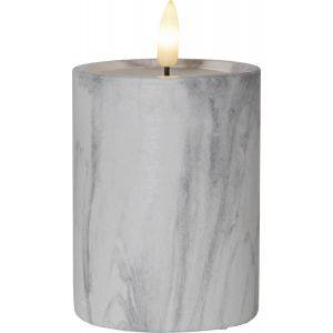 LED Blockljus Flamme Marble 12,5cm Grå