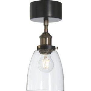 Rock taklampa Svart/mäss Klar 14cm