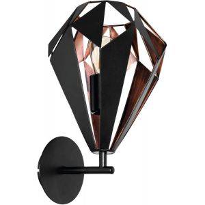 Carlton 1 Vägglampa Svart/Koppar