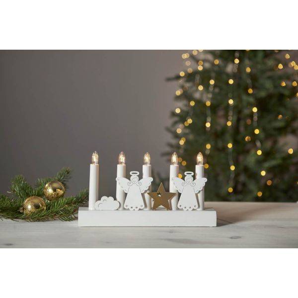 Julia Adventsljusstake Änglar Vit 15cm