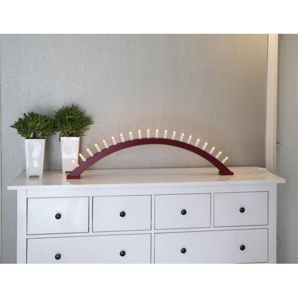 Kulle Adventsljusstake Båge Röd 31cm