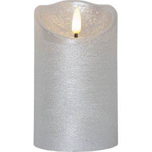LED Blockljus Flamme Rustic 12,5 cm Silver