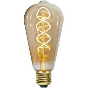 LED-lampa E27 ST64 Decoled Spiral Amber