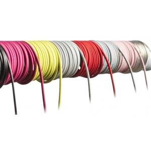 Fit Röd/vit Textilkabel 3G0,75, Metervara