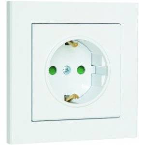 Vägguttag Optima, 1-vägs med jord