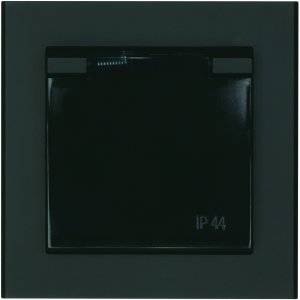 Vägguttag Optima 1-vägs Lock Svart