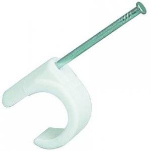 Spikklammer,Vit, För kabel 14-20 mm, 35 mm, 100 st