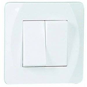 Strömbrytare Nova, Vit, Dubbeltrapp/kron