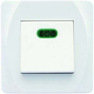 Strömbrytare Nova, Vit, 2-Pol med glimlampa