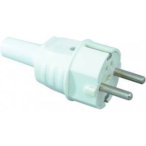 Stickpropp, Med jord, Vit, IP44