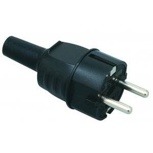 Stickpropp, Med jord, Svart, IP44