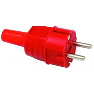 Stickpropp, IP44, Med jord, Röd