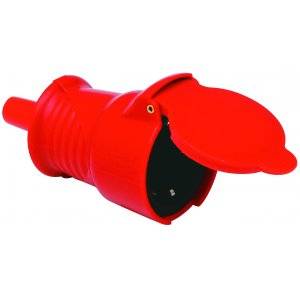 Skarvuttag, Med lock, Röd, IP44