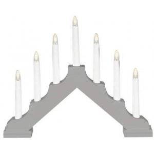 Stella Batteridriven Adventsljusstake Grå