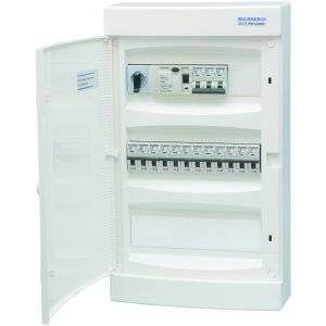 Komplett normcentral i plast, 3x12 moduler