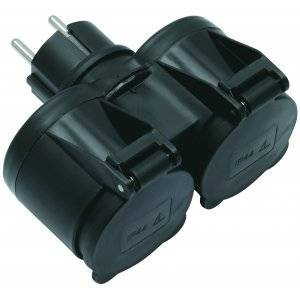 Grenpropp, 2-vägs, Med jord, Lock, Svart, IP44