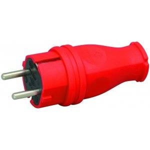 Stickpropp, Gummi, Med jord, Röd, IP44