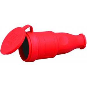 Skarvuttag gummi, Röd, IP44