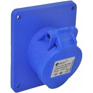 Paneluttag, Infällt, Snett, 16A, 2P+J, 230V, 6h, IP44 (83x90)