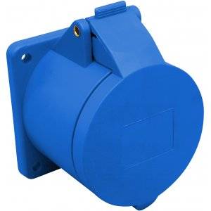 Paneluttag, Infällt, Rakt, 16A, 3P+J, 230V, 9h, IP44 (75x75)