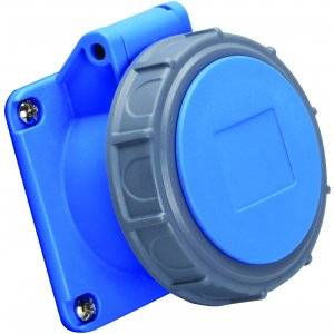 Paneluttag, Infällt, Rakt, 16A, 3P+J, 230V, 9h, IP67 (75x75)