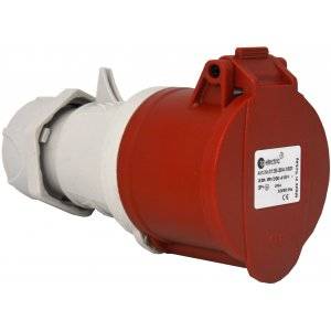 Skarvuttag, 32A, 3P+J, 6h, 400V, IP44