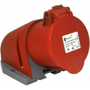 Vägguttag, 32A, 3P+J, 6h, 400V, IP44