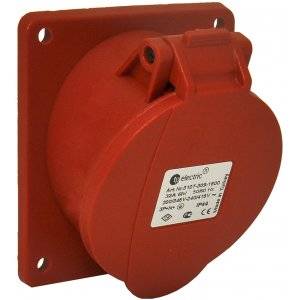 Paneluttag, Infällt, Snett, 16A, 3P+N+J, 400V, 6h, IP44 (83x90)