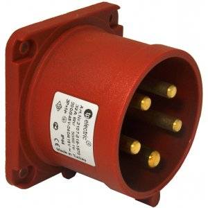 Panelintag, Infällt, Rakt, 16A, 3P+N+J, 400V, 6h, IP44 (70x70)