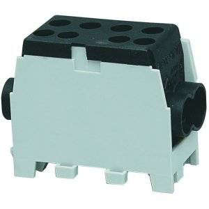 Fördelningsplint, AL/CU, Svart, 2x35+2x25 mm²