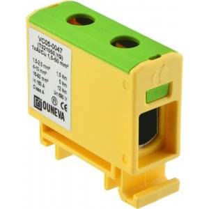 Universalplint, AL/CU, OTL, 1,5-50 mm², Grön/gul