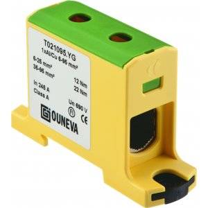 Universalplint, AL/CU, OTL, 6-95 mm², Grön/gul