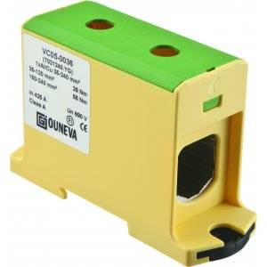 Universalplint, AL/CU, OTL, 35-240 mm², Grön/gul