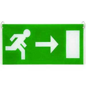 Underhängande piktogram med pil vänster eller höge